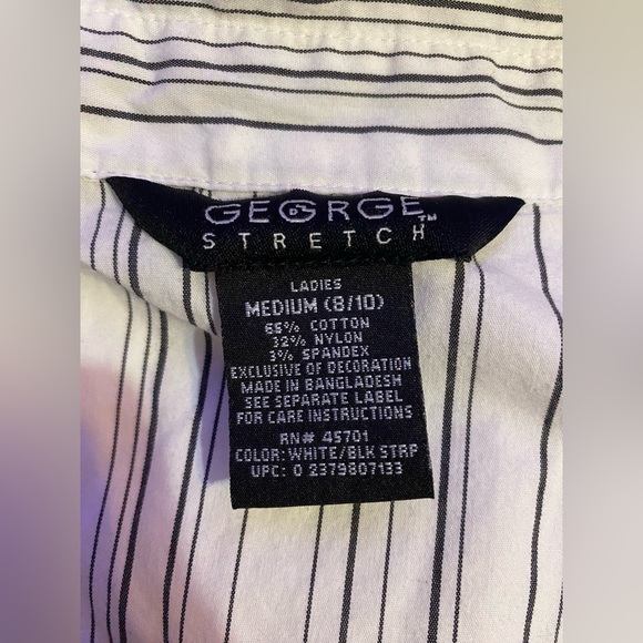 vintage george striped button up sleeveless top - Picture 2 of 2